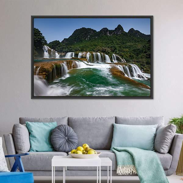 Detian Waterfall Canvas Wall Art-3 Horizontal-Gallery Wrap-25" x 16"-Tiaracle