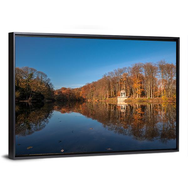 Deuss Temple In Autumn Canvas Wall Art-3 Horizontal-Gallery Wrap-25" x 16"-Tiaracle