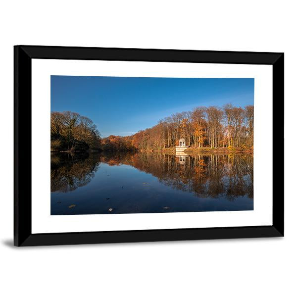 Deuss Temple In Autumn Canvas Wall Art-3 Horizontal-Gallery Wrap-25" x 16"-Tiaracle