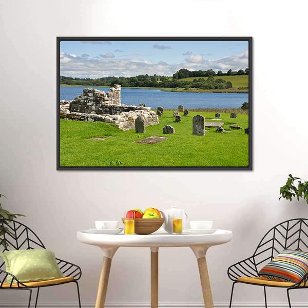 Devenish Island Canvas Wall Art-1 Piece-Floating Frame-36" x 24"-Tiaracle