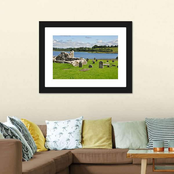 Devenish Island Canvas Wall Art-1 Piece-Framed Print-30" x 20"-Tiaracle