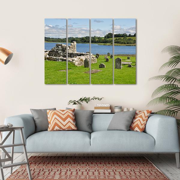 Devenish Island Canvas Wall Art-4 Horizontal-Gallery Wrap-34" x 24"-Tiaracle