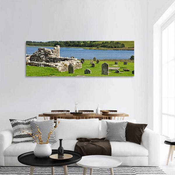 Devenish Island Panoramic Canvas Wall Art-1 Piece-36" x 12"-Tiaracle