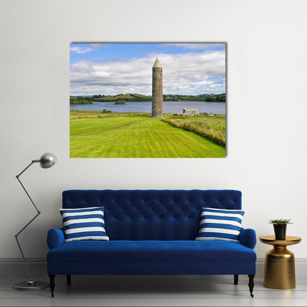 Devenish Monastic Site Canvas Wall Art-1 Piece-Gallery Wrap-48" x 32"-Tiaracle