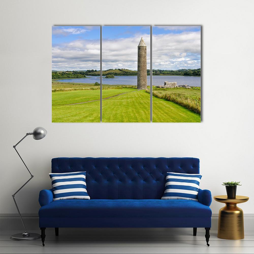 Devenish Monastic Site Canvas Wall Art-3 Horizontal-Gallery Wrap-37" x 24"-Tiaracle
