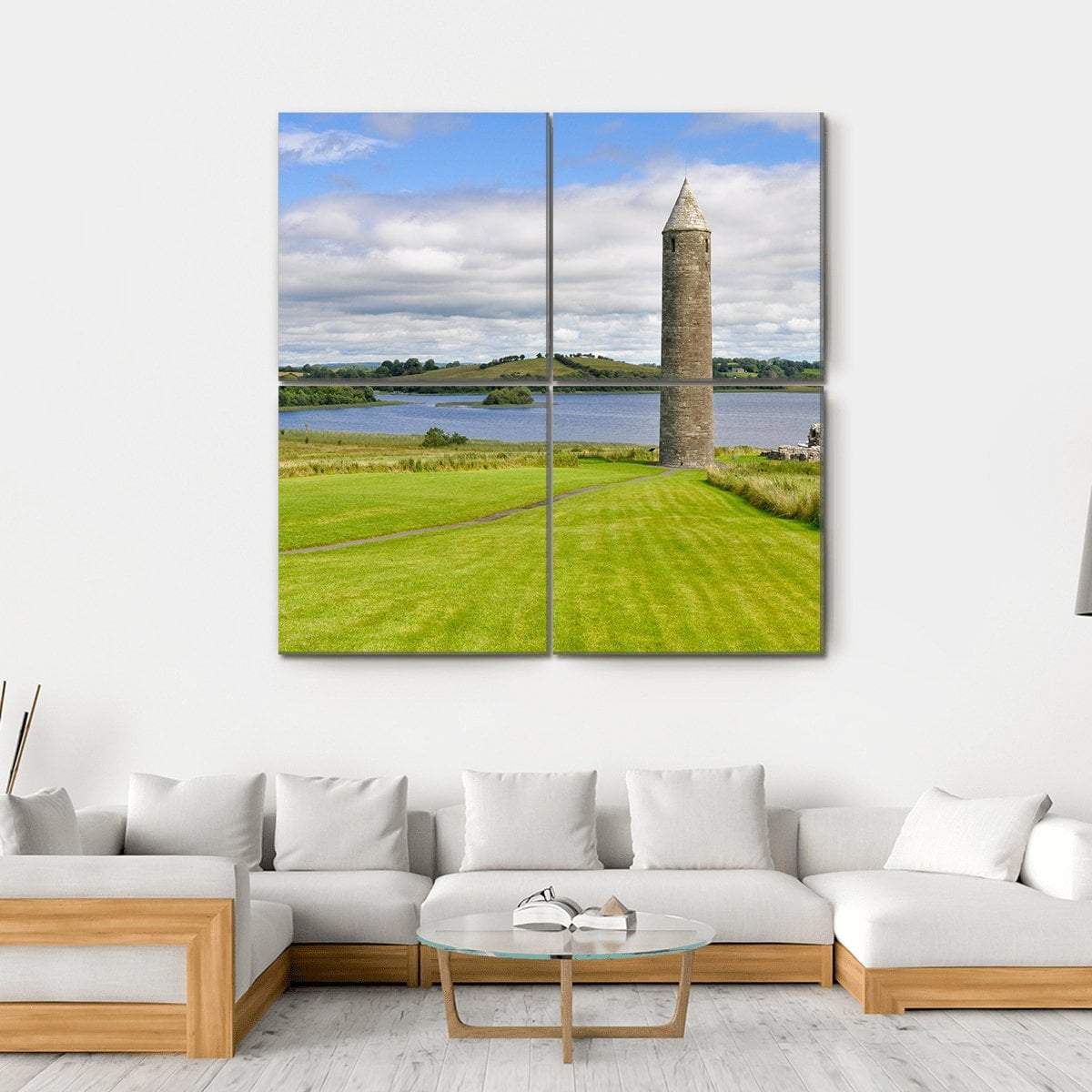 Devenish Monastic Site Canvas Wall Art-4 Square-Gallery Wrap-17" x 17"-Tiaracle