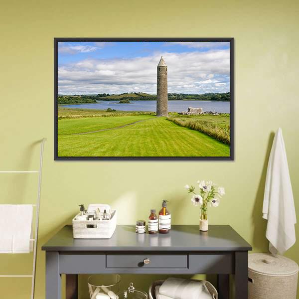Devenish Monastic Site Canvas Wall Art-3 Horizontal-Gallery Wrap-25" x 16"-Tiaracle