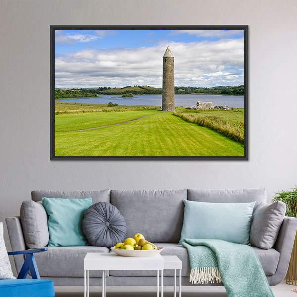 Devenish Monastic Site Canvas Wall Art-3 Horizontal-Gallery Wrap-25" x 16"-Tiaracle