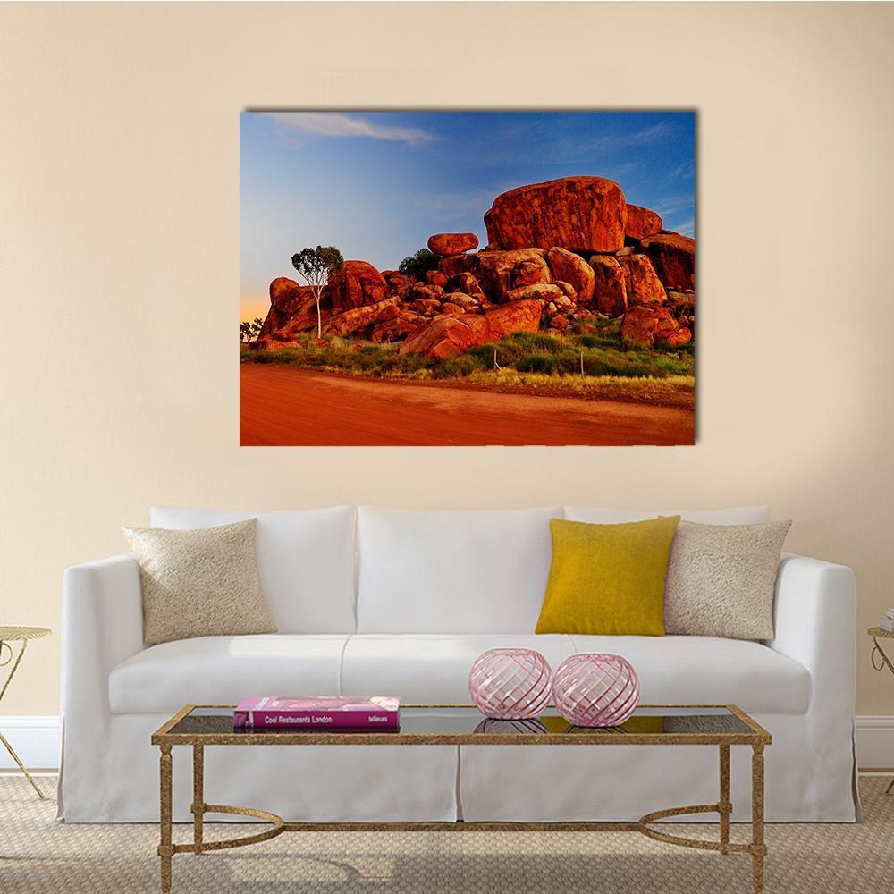 Devil Marbles Australia Canvas Wall Art-1 Piece-Gallery Wrap-48" x 32"-Tiaracle
