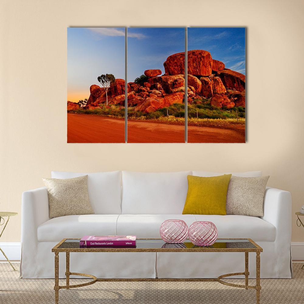 Devil Marbles Australia Canvas Wall Art-3 Horizontal-Gallery Wrap-37" x 24"-Tiaracle