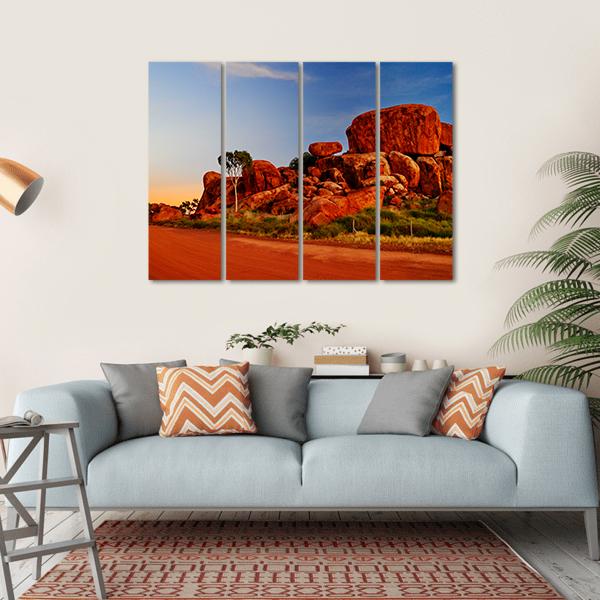 Devil Marbles Australia Canvas Wall Art-4 Horizontal-Gallery Wrap-34" x 24"-Tiaracle