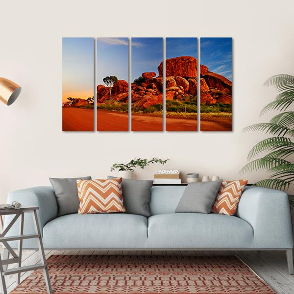 Devil Marbles Australia Canvas Wall Art-4 Horizontal-Gallery Wrap-34" x 24"-Tiaracle