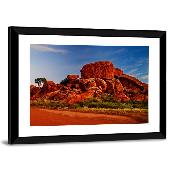 Devil Marbles Australia Panoramic Canvas Wall Art-1 Piece-36" x 12"-Tiaracle