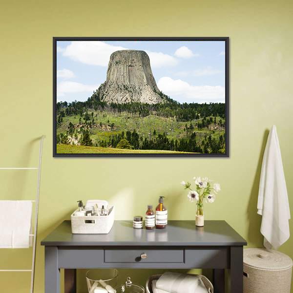Devils Tower Canvas Wall Art-3 Horizontal-Gallery Wrap-25" x 16"-Tiaracle