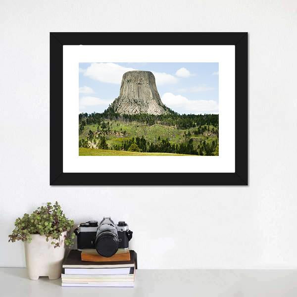 Devils Tower Canvas Wall Art-3 Horizontal-Gallery Wrap-25" x 16"-Tiaracle