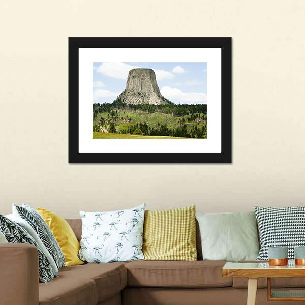 Devils Tower Canvas Wall Art-1 Piece-Framed Print-20" x 16"-Tiaracle