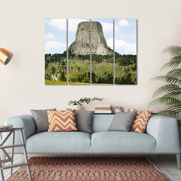 Devils Tower Canvas Wall Art-5 Horizontal-Gallery Wrap-22" x 12"-Tiaracle