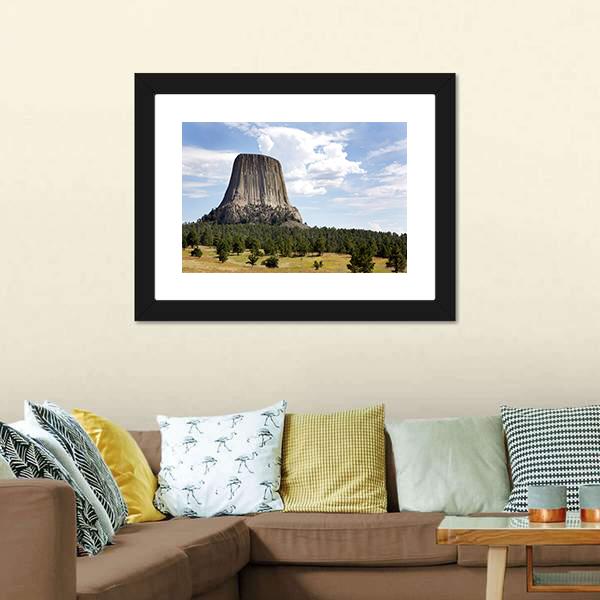 Devils Tower Wyoming Canvas Wall Art-1 Piece-Framed Print-20" x 16"-Tiaracle
