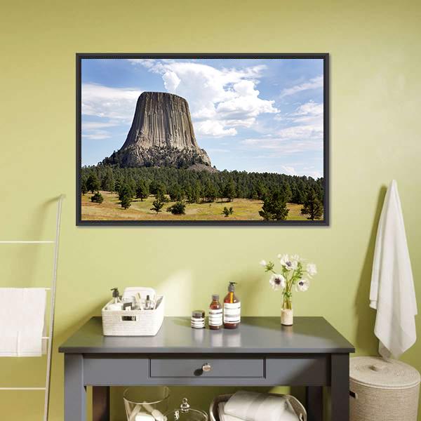 Devils Tower Wyoming Canvas Wall Art-5 Horizontal-Gallery Wrap-22" x 12"-Tiaracle