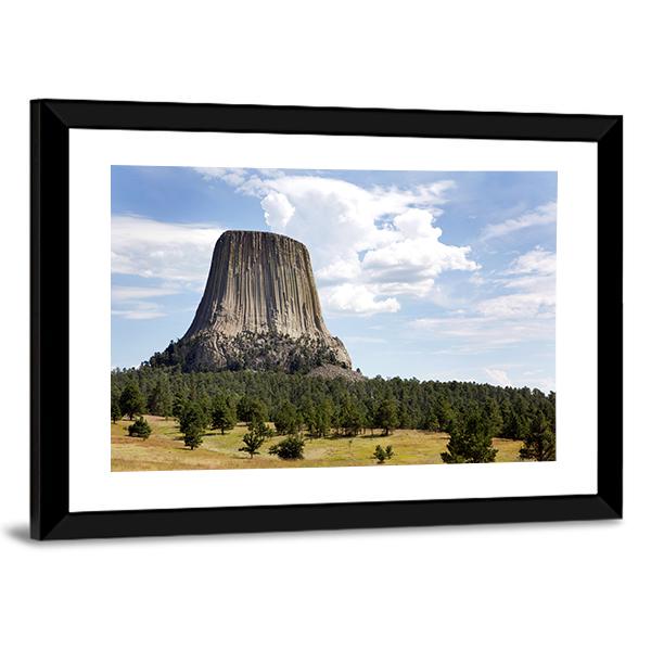 Devils Tower Wyoming Canvas Wall Art-5 Horizontal-Gallery Wrap-22" x 12"-Tiaracle