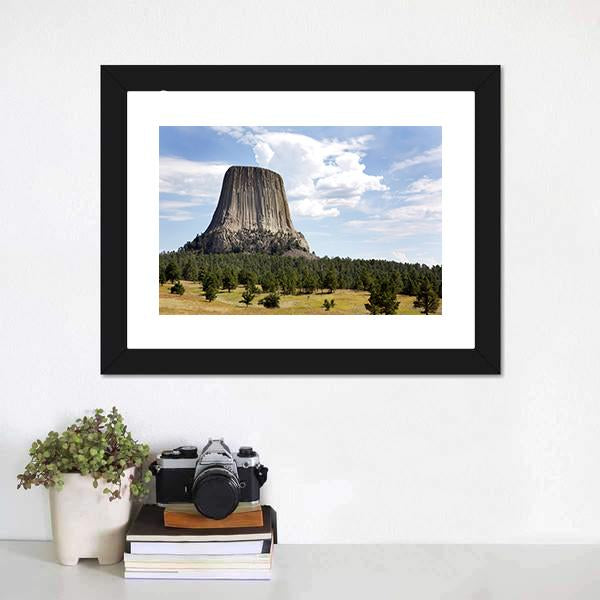 Devils Tower Wyoming Canvas Wall Art-5 Horizontal-Gallery Wrap-22" x 12"-Tiaracle