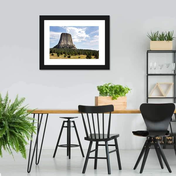Devils Tower Wyoming Canvas Wall Art-5 Horizontal-Gallery Wrap-22" x 12"-Tiaracle