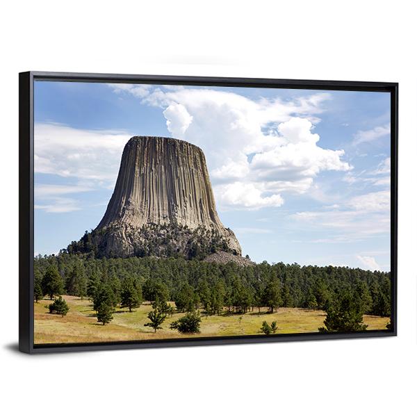 Devils Tower Wyoming Canvas Wall Art-5 Horizontal-Gallery Wrap-22" x 12"-Tiaracle