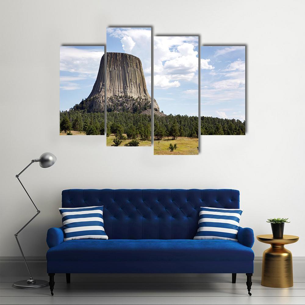 Devils Tower Wyoming Canvas Wall Art-4 Pop-Gallery Wrap-50" x 32"-Tiaracle
