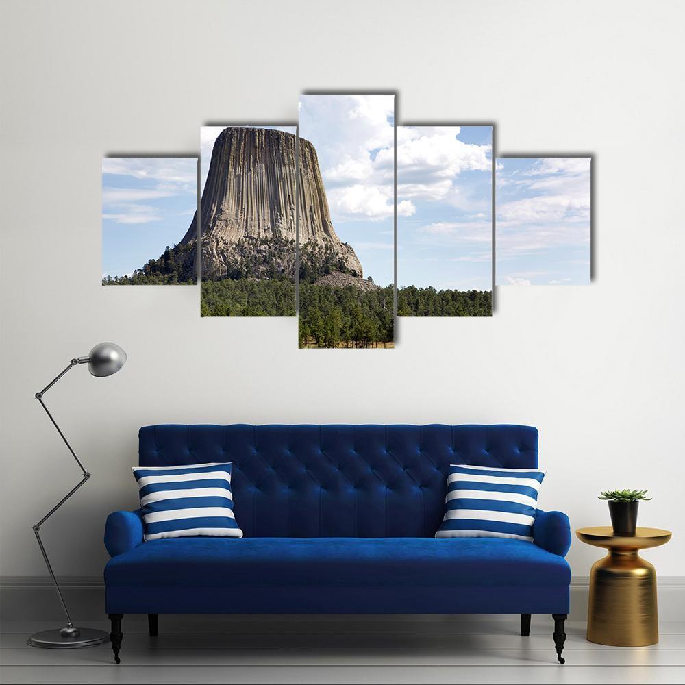 Devils Tower Wyoming Canvas Wall Art-5 Star-Gallery Wrap-62" x 32"-Tiaracle