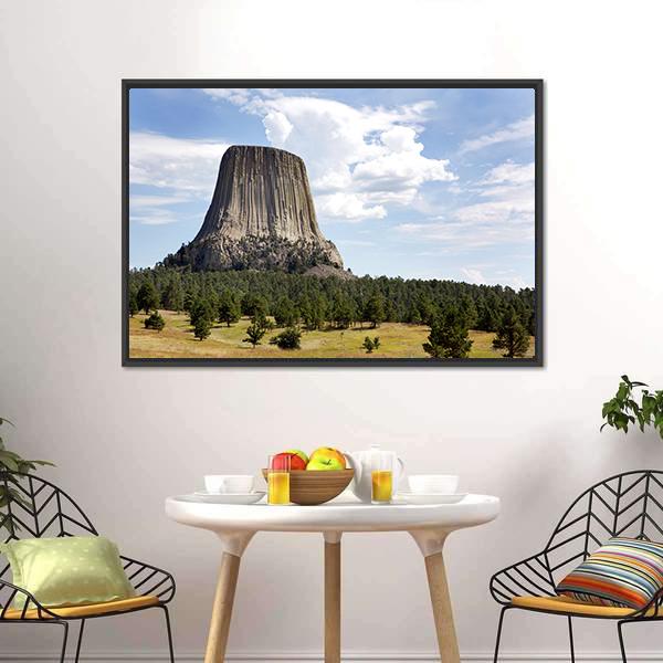 Devils Tower Wyoming Canvas Wall Art-1 Piece-Floating Frame-24" x 16"-Tiaracle
