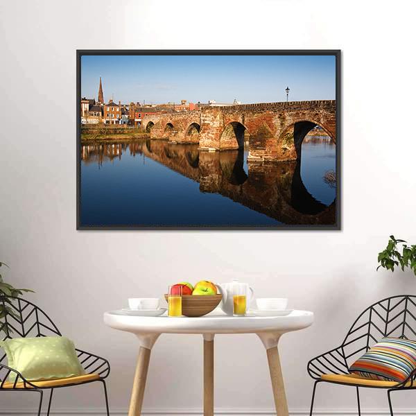 Devorgilla Bridge Scotland Canvas Wall Art-1 Piece-Floating Frame-24" x 16"-Tiaracle