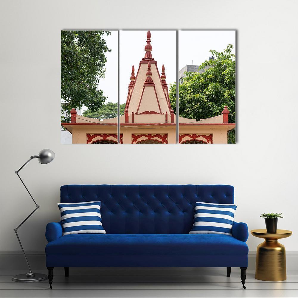Dhakeshwari Temple Bangladesh Canvas Wall Art-3 Horizontal-Gallery Wrap-37" x 24"-Tiaracle