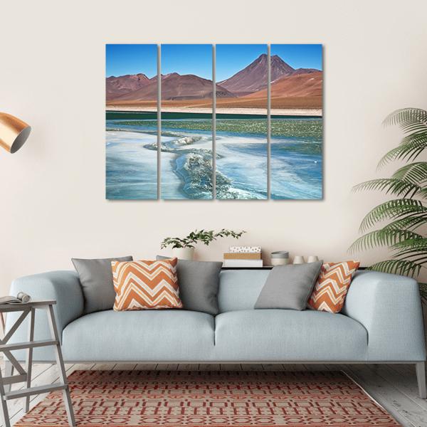 Diamond Lagoon In Desert Canvas Wall Art-4 Horizontal-Gallery Wrap-34" x 24"-Tiaracle