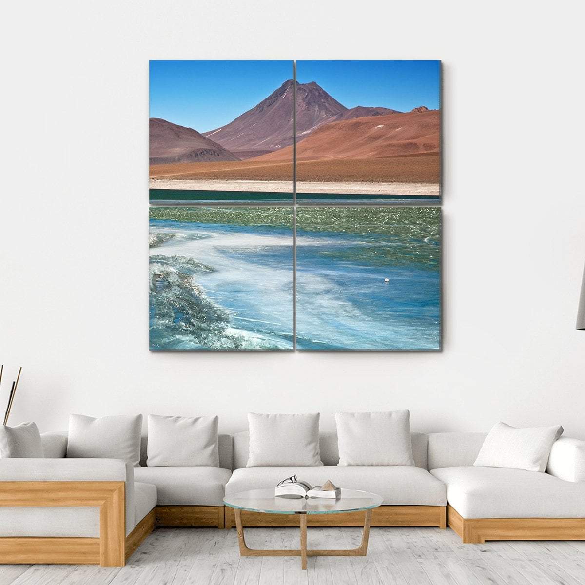 Diamond Lagoon In Desert Canvas Wall Art-4 Square-Gallery Wrap-17" x 17"-Tiaracle