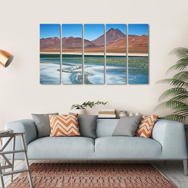 Diamond Lagoon In Desert Canvas Wall Art-5 Horizontal-Gallery Wrap-22" x 12"-Tiaracle