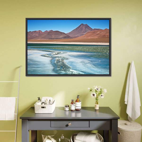Diamond Lagoon In Desert Canvas Wall Art-5 Horizontal-Gallery Wrap-22" x 12"-Tiaracle