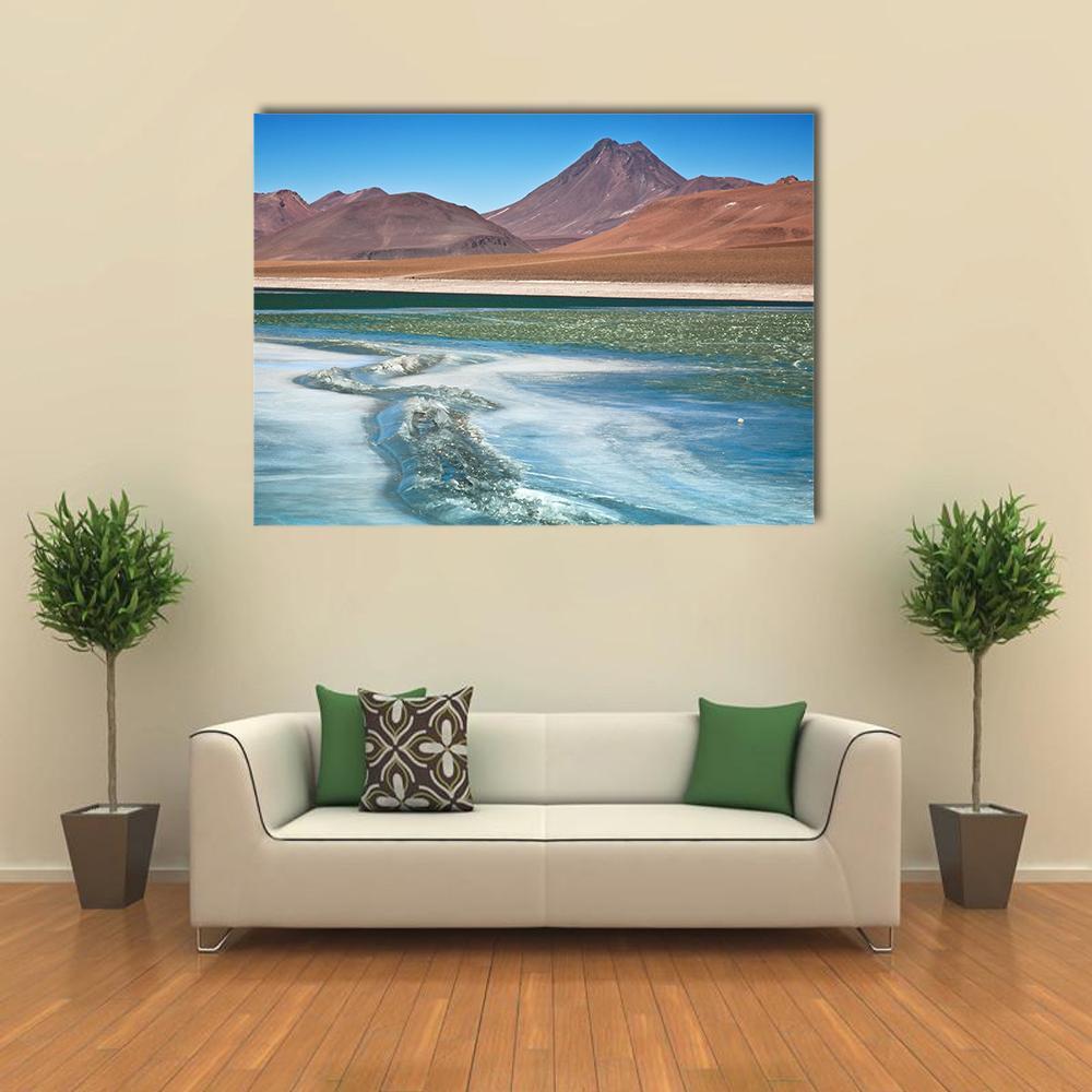 Diamond Lagoon In Desert Canvas Wall Art-1 Piece-Gallery Wrap-48" x 32"-Tiaracle