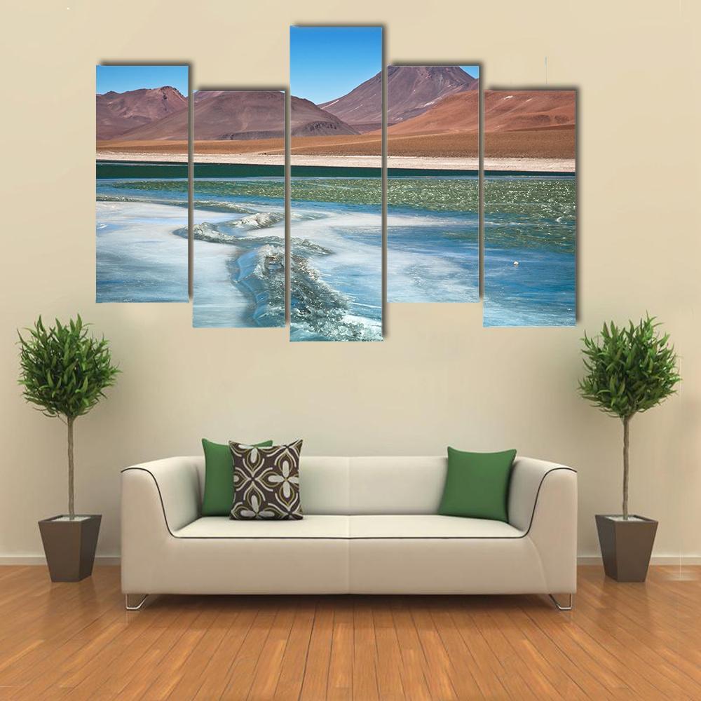 Diamond Lagoon In Desert Canvas Wall Art-5 Pop-Gallery Wrap-47" x 32"-Tiaracle
