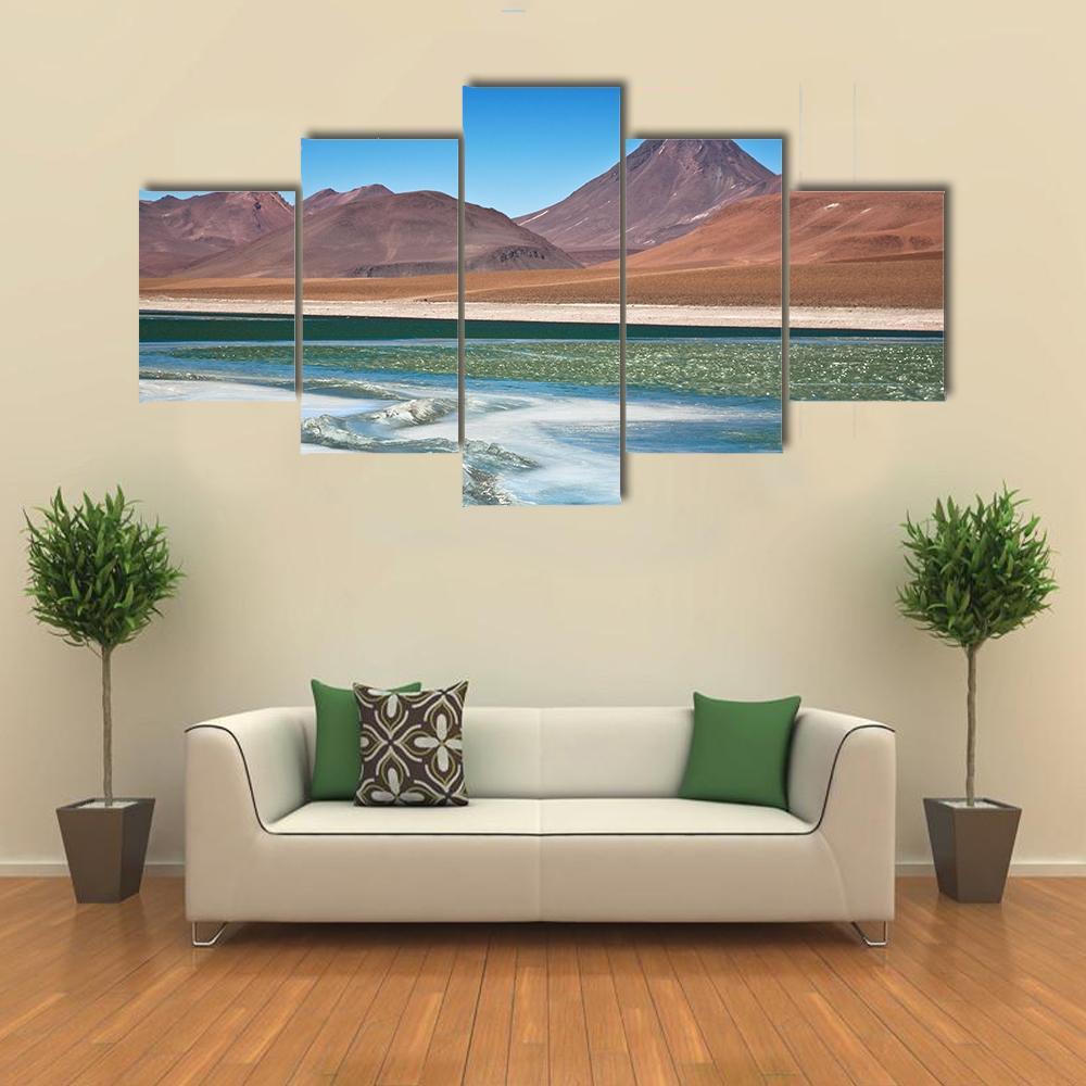 Diamond Lagoon In Desert Canvas Wall Art-5 Star-Gallery Wrap-62" x 32"-Tiaracle