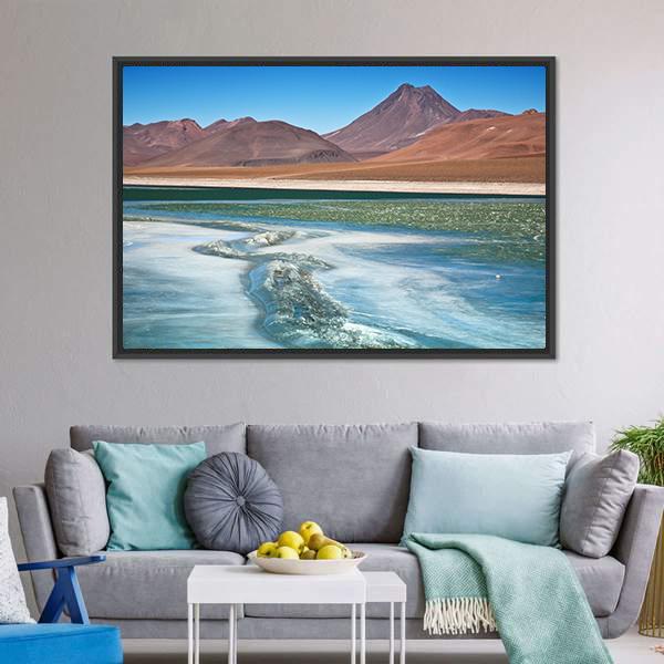Diamond Lagoon In Desert Canvas Wall Art-3 Horizontal-Gallery Wrap-25" x 16"-Tiaracle