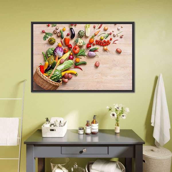 Different Fruits & Vegetables Canvas Wall Art-5 Horizontal-Gallery Wrap-22" x 12"-Tiaracle