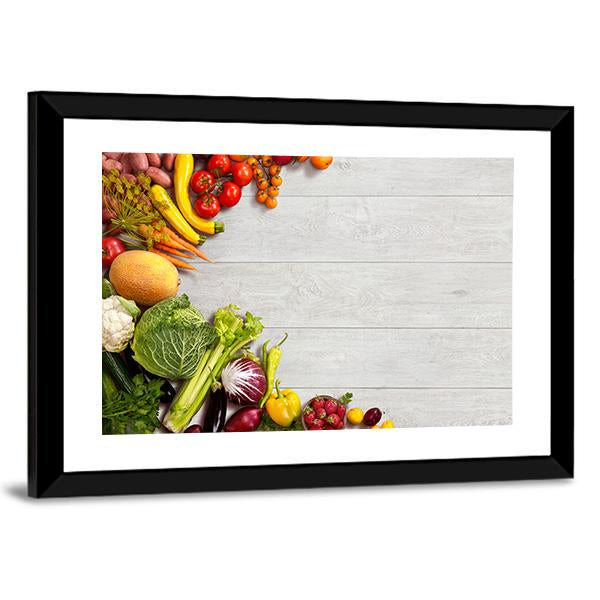 Different Vegetables And Fruits Canvas Wall Art-3 Horizontal-Gallery Wrap-25&quot; x 16&quot;-Tiaracle