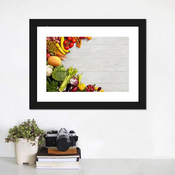 Different Vegetables And Fruits Canvas Wall Art-3 Horizontal-Gallery Wrap-25&quot; x 16&quot;-Tiaracle