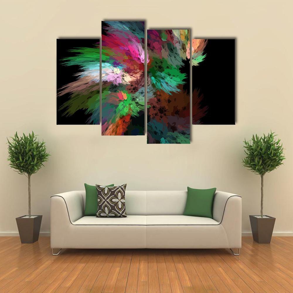 Digital Fractal Illustration Canvas Wall Art-4 Pop-Gallery Wrap-50" x 32"-Tiaracle