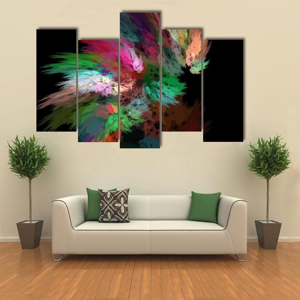 Digital Fractal Illustration Canvas Wall Art-5 Pop-Gallery Wrap-47" x 32"-Tiaracle