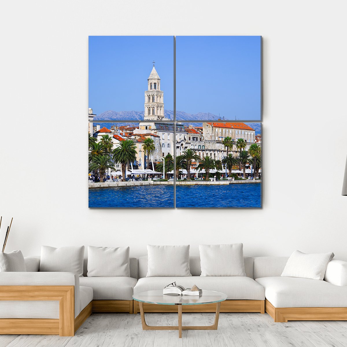 Diocletian Palace In Split Canvas Wall Art-4 Square-Gallery Wrap-17" x 17"-Tiaracle