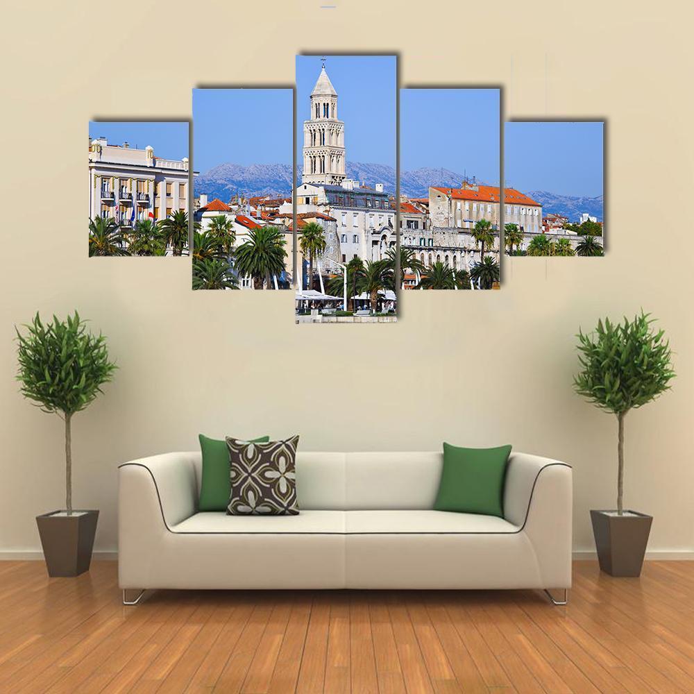 Diocletian Palace In Split Canvas Wall Art-5 Star-Gallery Wrap-62" x 32"-Tiaracle