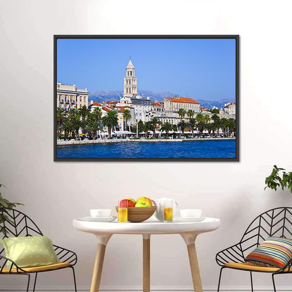 Diocletian Palace In Split Canvas Wall Art-1 Piece-Floating Frame-24" x 16"-Tiaracle