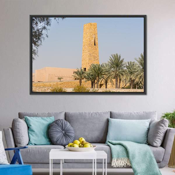 Diraiyah Stone Fortress Saudi Canvas Wall Art-3 Horizontal-Gallery Wrap-25" x 16"-Tiaracle