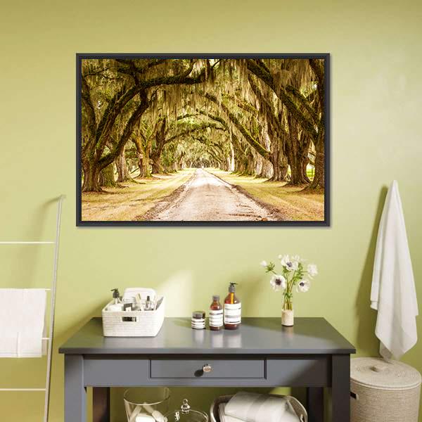 Dirt Road Forest Canvas Wall Art-5 Horizontal-Gallery Wrap-22&quot; x 12&quot;-Tiaracle